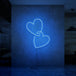 Neonlamp van hartjes in kleur blauw
