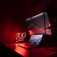 Mini neon lamp met tekst "100" in kleur rood