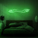 Neonlamp van twee handen in kleur groen