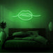 Neonlamp van lippen in kleur groen