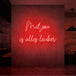 Neon letters met tekst "Met jou is alles leuker" in kleur rood