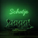 Neon letters in tekst "Schatje" in kleur groen