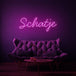 Neon letters in tekst "Schatje" in kleur roze
